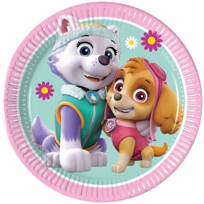20cm Paw Patrol Skye Paper Plates (pack quantity 8)