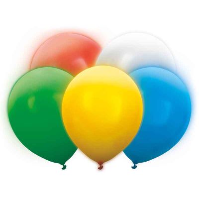 30cm Assorted Colours Led Balloons (pack quantity 5)