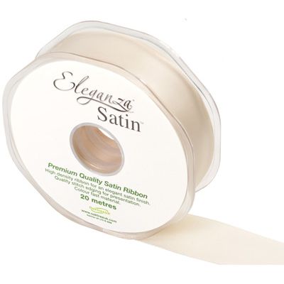 25mm Cream Eleganza Double Faced Satin