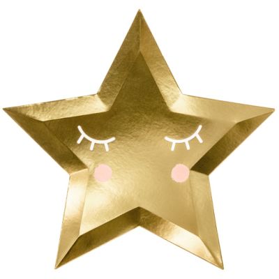 27cm Gold Little Star Plates (pack quantity 6)