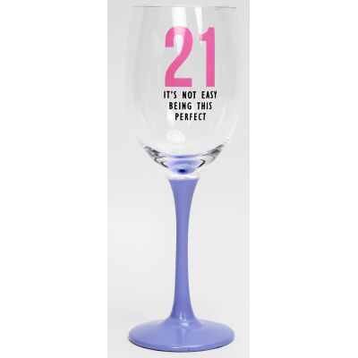 Oh Happy Day 21st Wine Glass
