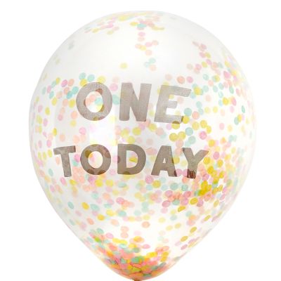12 Inch One Today Confetti Balloons (pack quantity 5)