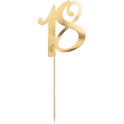 20.5cm Number18 Gold Cake Topper