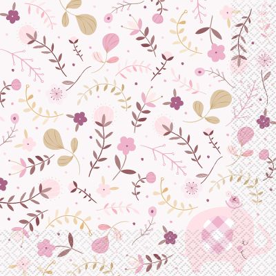 33cm Pink Elephant Napkins (pack quantity 16)