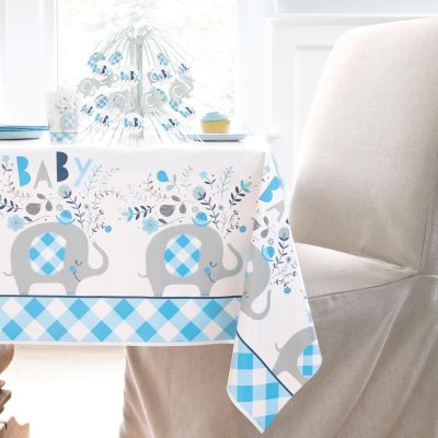 54x84 Inch Blue Elephant Plastic Table Cover