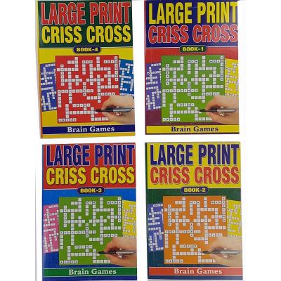 4assorted Large Print Criss Cross Book  12s