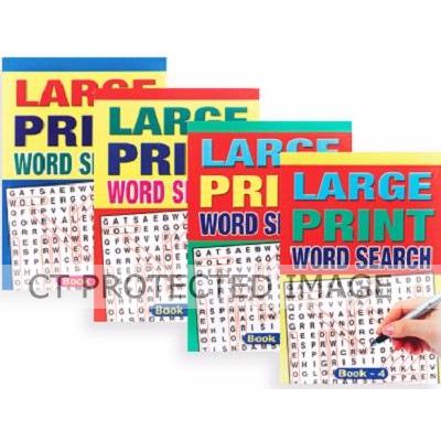 4assorted A5 Largeprint Wordsearch 12s