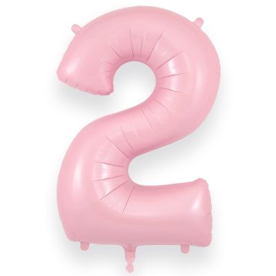 34 Inch Number 2 Matte Pink Jumbo Foil Balloon