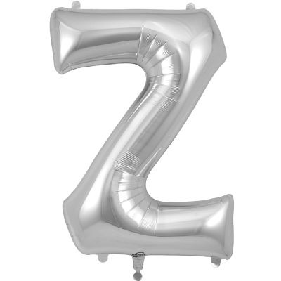 34 Inch Letter Z Silver Jumbo Foil Balloon
