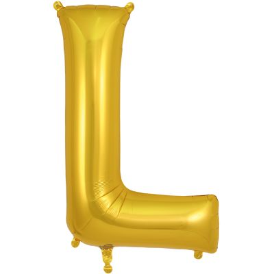 34 Inch Letter L Gold Jumbo Foil Balloon