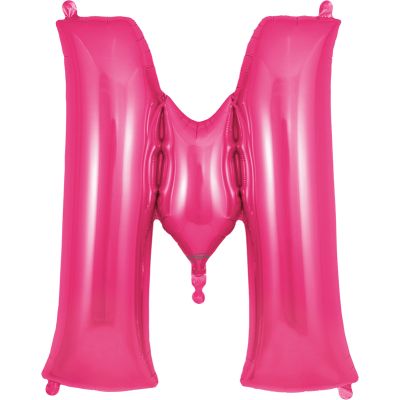 34 Inch Letter M Pink Jumbo Foil Balloon