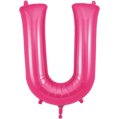 34 Inch Letter U Pink Jumbo Foil Balloon