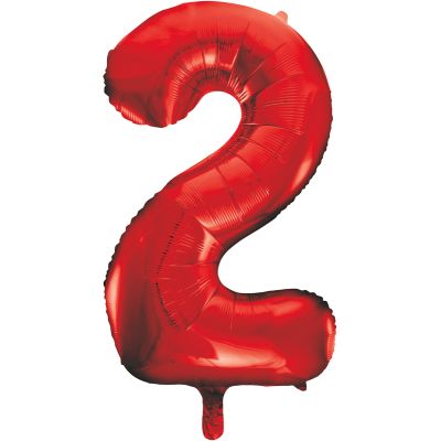 34 Inch Red Number2 Jumbo Foil Balloon