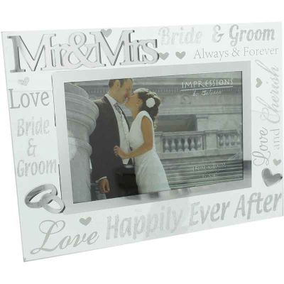 6x4 Inch 3d Words Mirror Wedding Frame