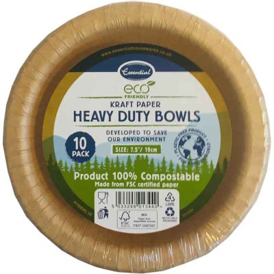 Heavy Duty Kraft Bowls (pack quantity 10)
