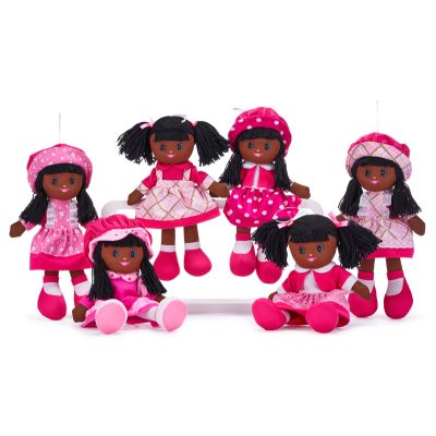 30cm 6assorted Black Rag Doll