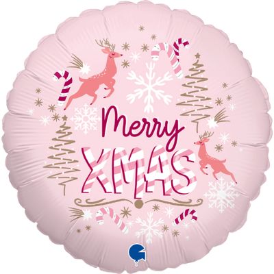 18 Inch Pink Xmas Foil Balloon