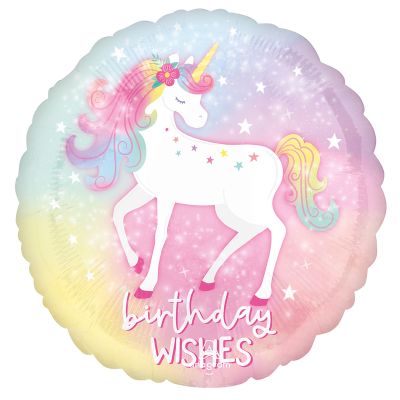 18 Inch Enchanted Unicorn Birthday Foil Balloon