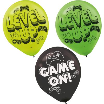 11 Inch Level Up Latex Balloons (pack quantity 6)