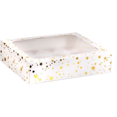 Foil Gold Star Box For 12 Cupcakes