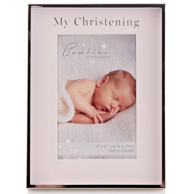 4x6 Inch Pink Christening Day Photo Frame