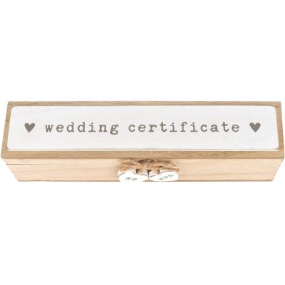 Love Story Wooden Wedding Certificate Box