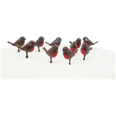 10pc Robin Plastic Cake Topper Picks