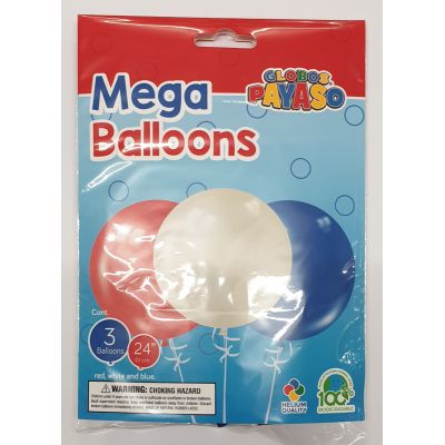 24 Inch Red/white/blue Balloons (pack quantity 3)