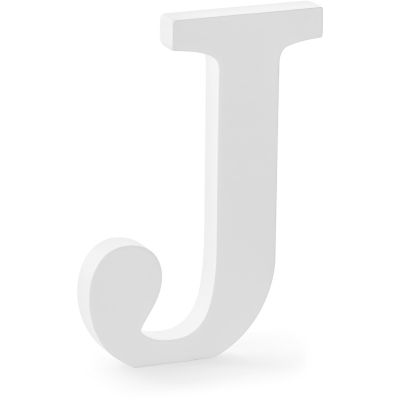White Wooden Letter J