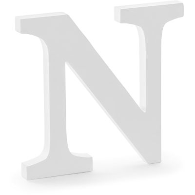 White Wooden Letter N