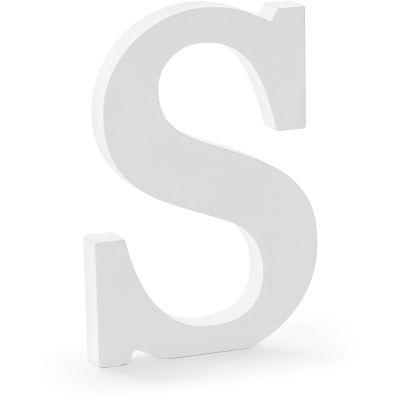 White Wooden Letter S