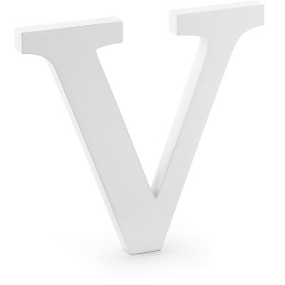 White Wooden Letter V