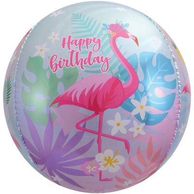 15 Inch Flamingo Sphere Foil Balloon