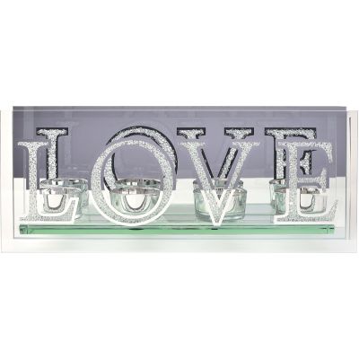 Love Mirror And Crystal Tealight Holder