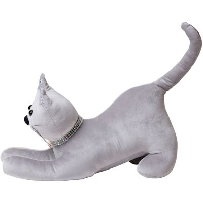 Hestia Silver Luxe Diamante Cat Door Stop