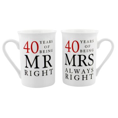 40 Years Mr & Mrs Mug Set