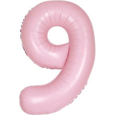 34 Inch Matte Lovely Pink Number 9 Foil Balloon