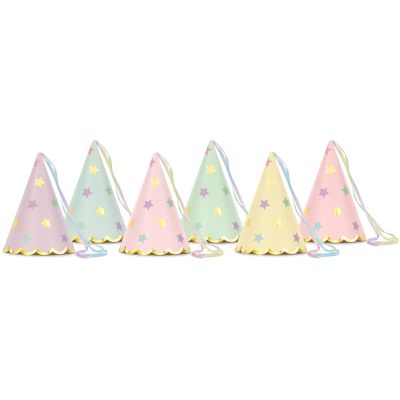 14.5cm Stars Party Hats (pack quantity 6)