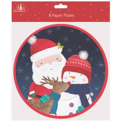 Cute Christmas Paper Plates (pack quantity 8)
