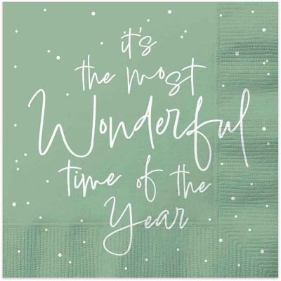 Traditional Christmas Paper Napkins (pack quantity 16)