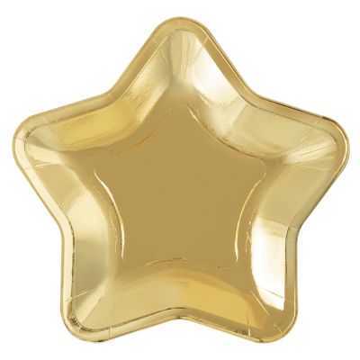 Modern Gold Star Shaped Plates (pack quantity 8)