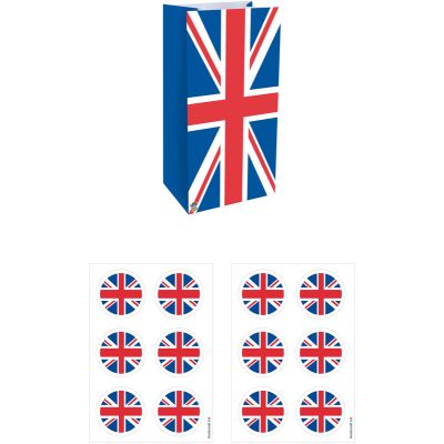 Union Jack Bags With Stickers (pack quantity 12)