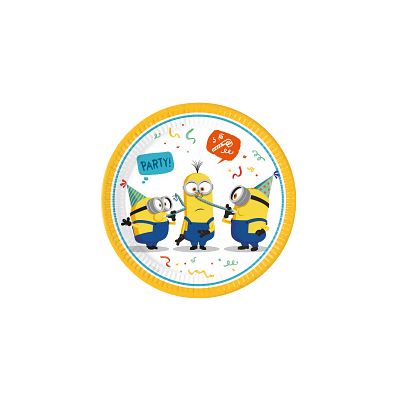 23cm Minions The Rise Of Gru Paper Plates (pack quantity 8)