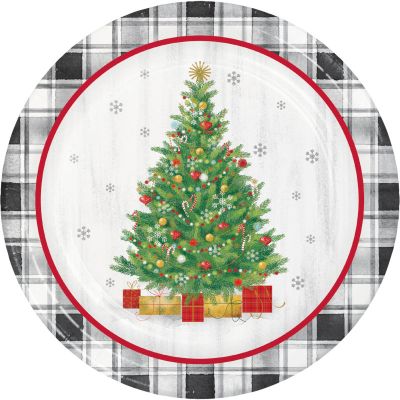 23cm Holiday Tree Dinner Plates (pack quantity 8)