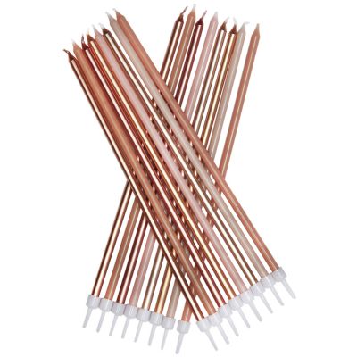 18cm Extra Tall Neutral Metallic Mix Candles (pack quantity 16)