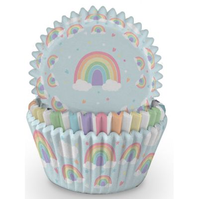 Pastel Rainbow Cupcake Cases (pack quantity 75)