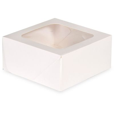 White Square Treat Boxes With Window (pack quantity 2)