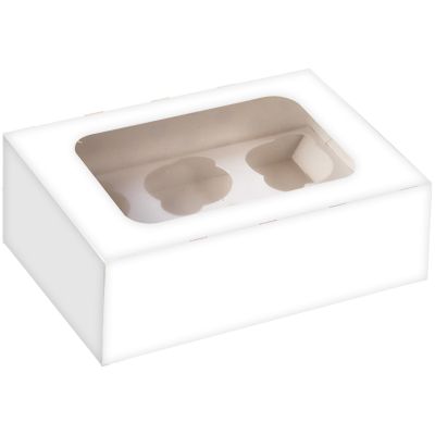 White Cupcake Box For 6 Cupcakes