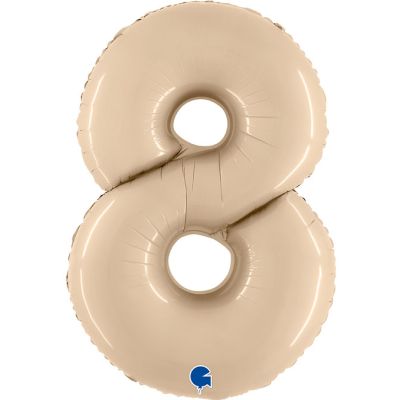 40 Inch Satin Cream Number 8 Foil Balloon