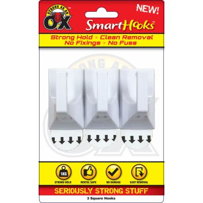 3pc Square Removable Hook